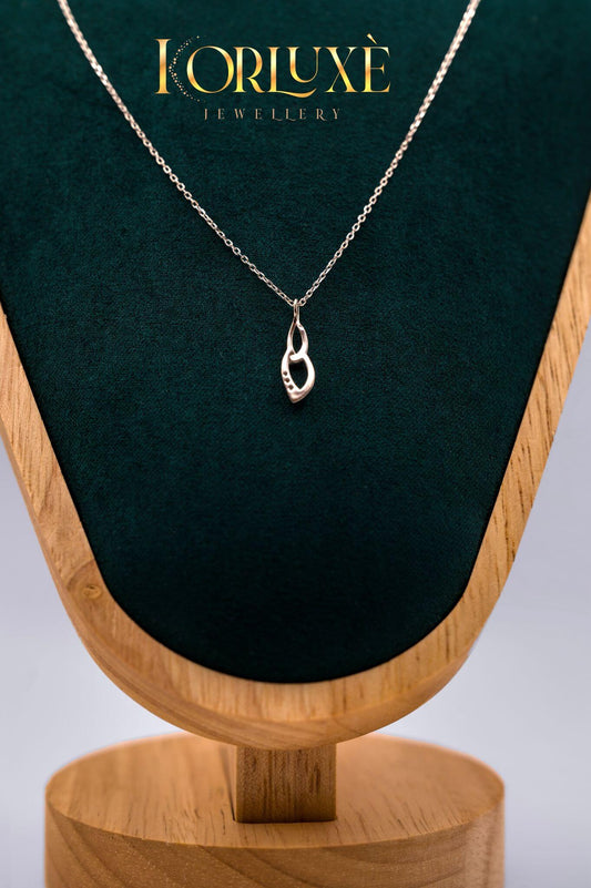 KorLuxé S925 Infinity Twist Necklace – Elegant Sterling Silver
