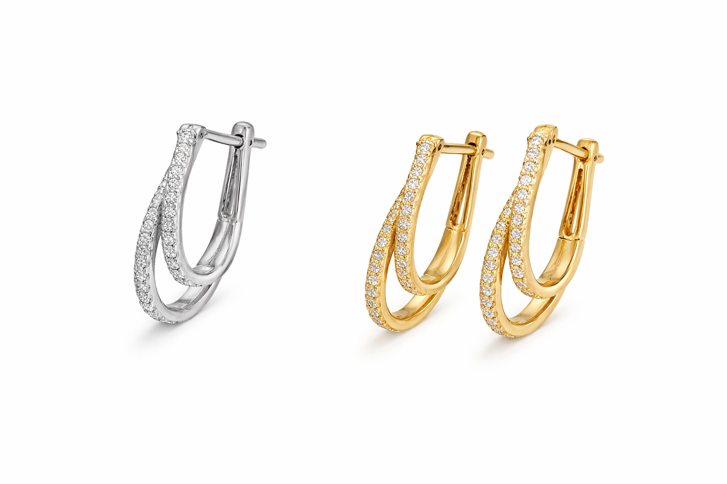 S925 Gold Double Layer Hoop Earrings – Elegant Hoops