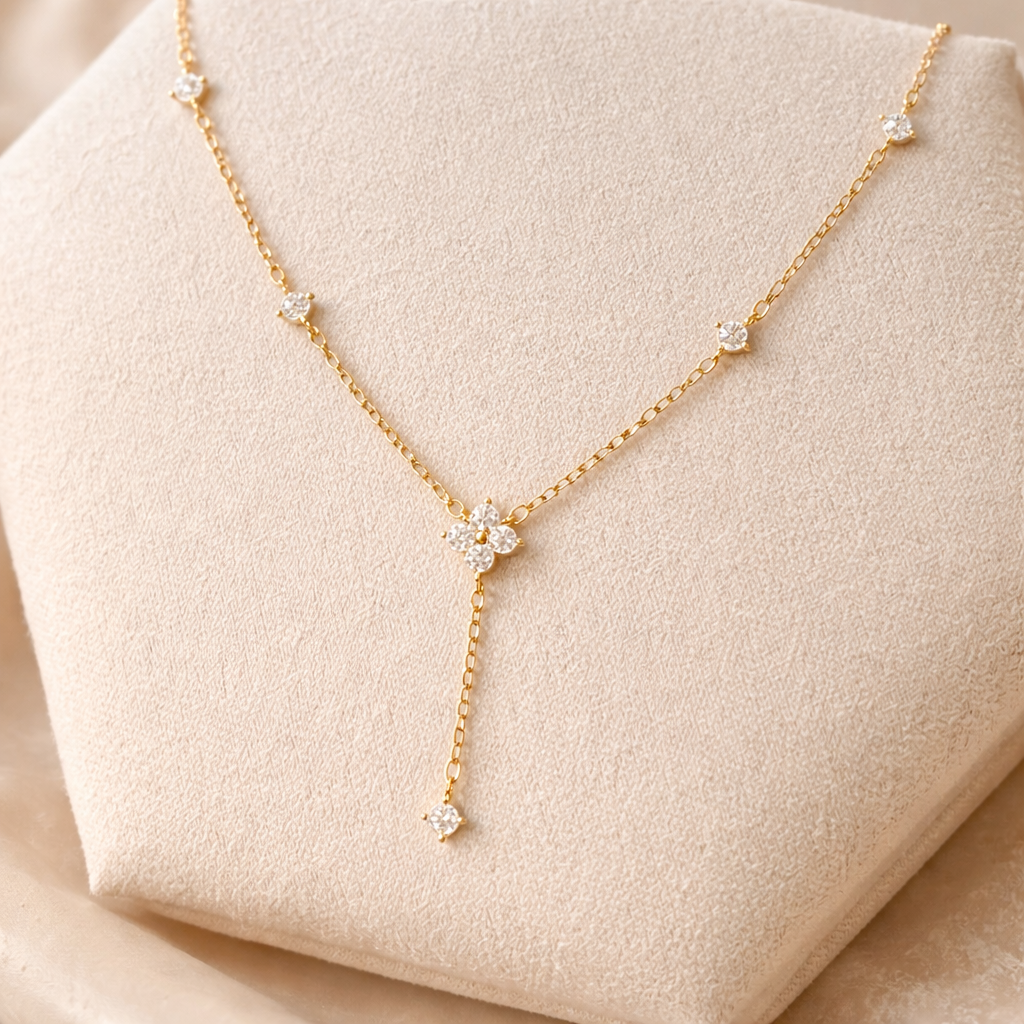 KorLuxé Gold Celeste Drop Necklace – Elegant Drop Pendant