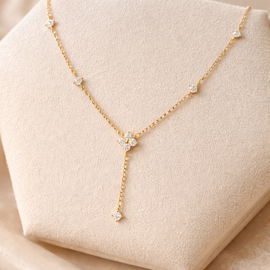 KorLuxé Gold Celeste Drop Necklace – Elegant Drop Pendant