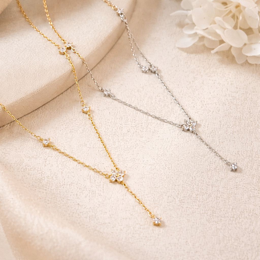 KorLuxé Gold Celeste Drop Necklace – Elegant Drop Pendant