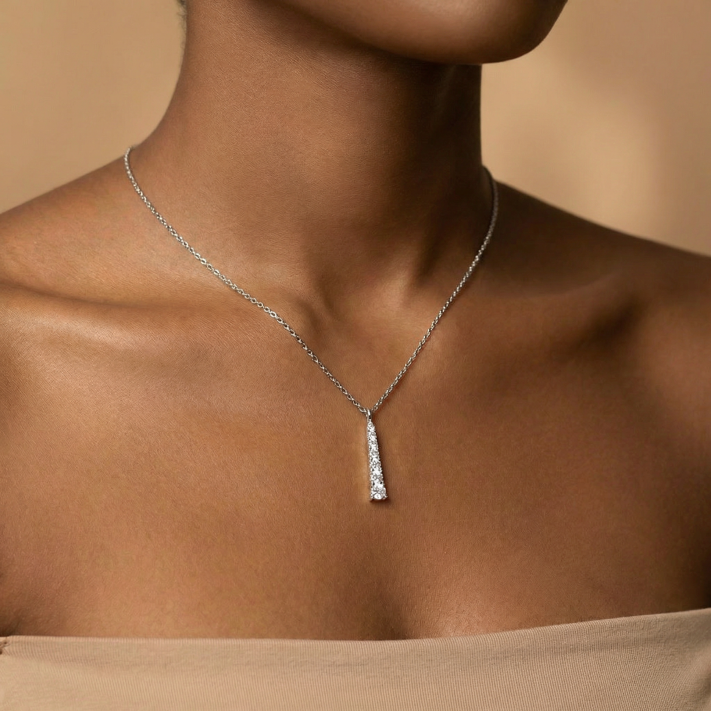 Sterling Silver Vertical Drop Necklace
