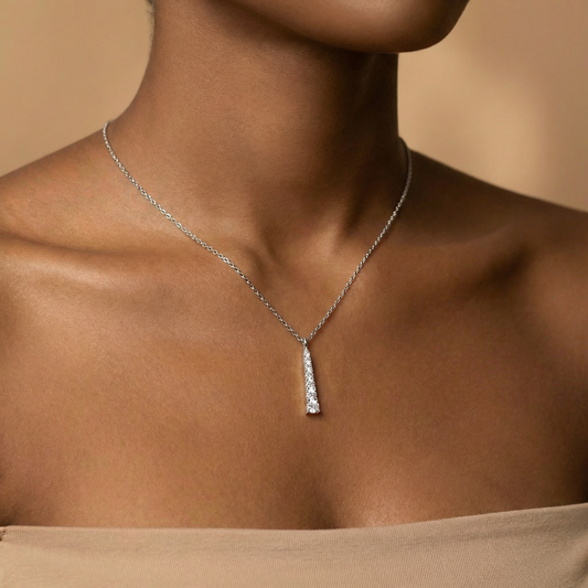 Sterling Silver Vertical Drop Necklace