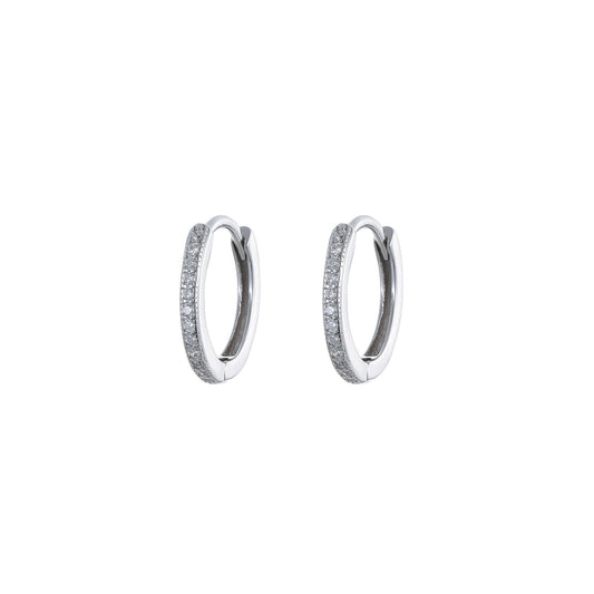 KorLuxé Silver Classic Crystal Hoops – Elegant Sparkle Hoops