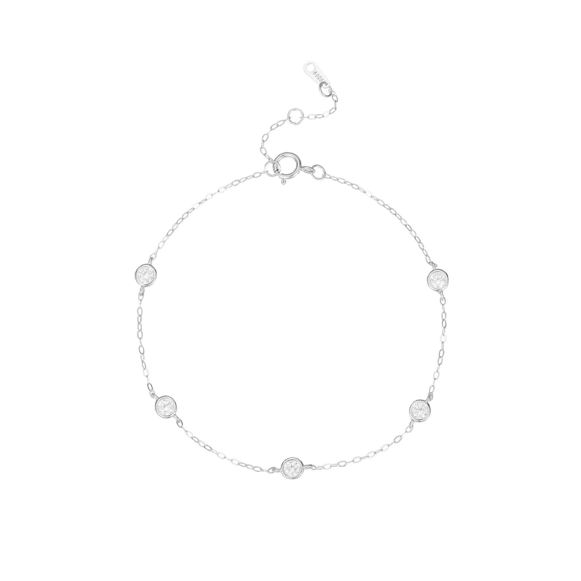 KorLuxé Crystal Station Bracelet – Elegant Crystal Chain