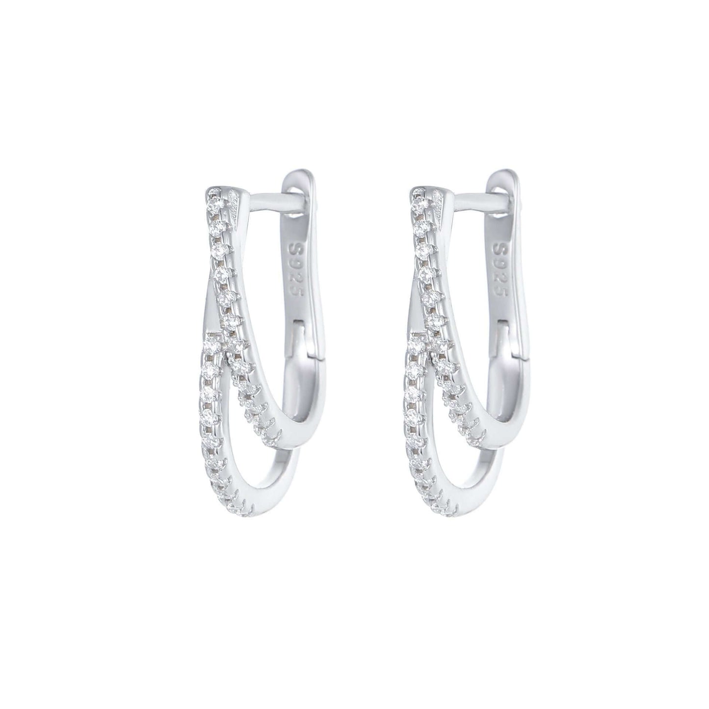 KorLuxé S925 Gold Double Layer Hoop Earrings – Elegant Hoops