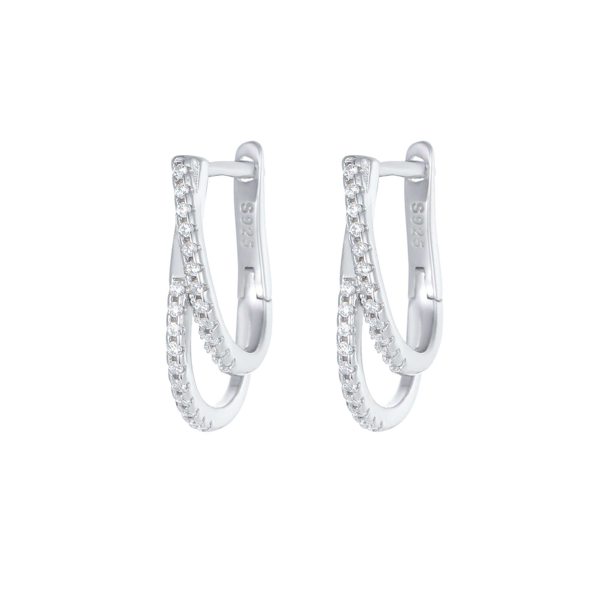 KorLuxé S925 Gold Double Layer Hoop Earrings – Elegant Hoops
