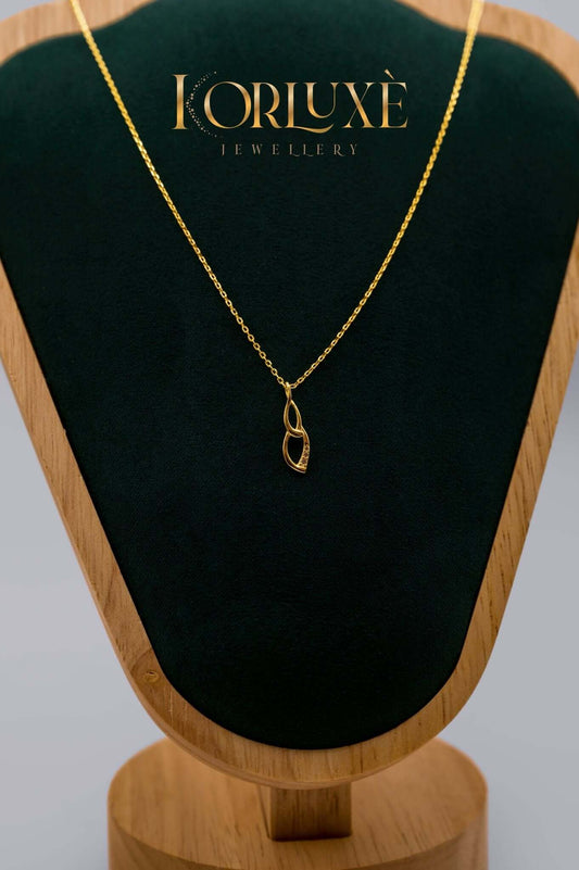 KorLuxé S925 Gold Infinity Twist Necklace