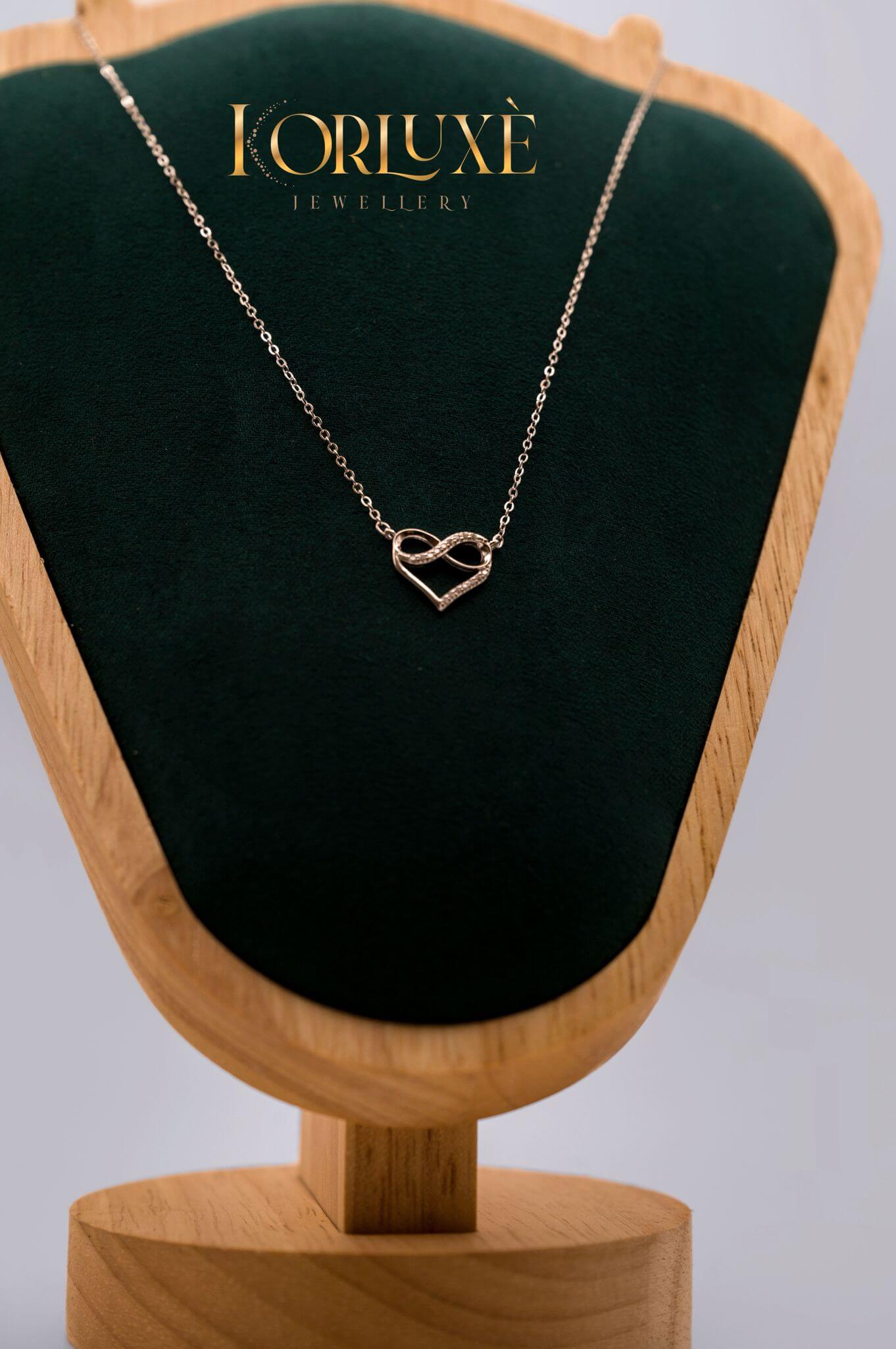 KorLuxé S925 Infinity Heart Necklace – Sterling Silver Love