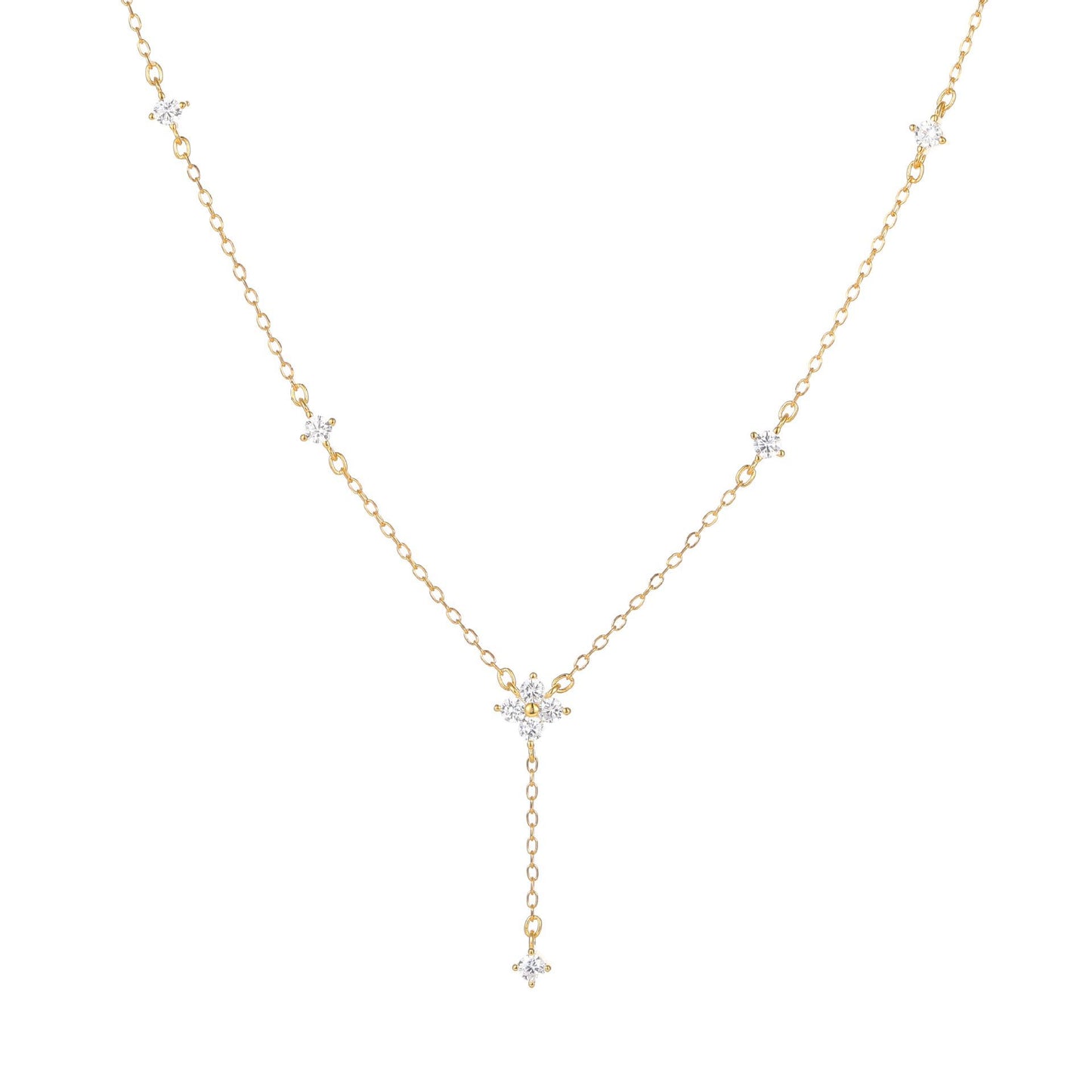 KorLuxé Gold Celeste Drop Necklace – Elegant Drop Pendant