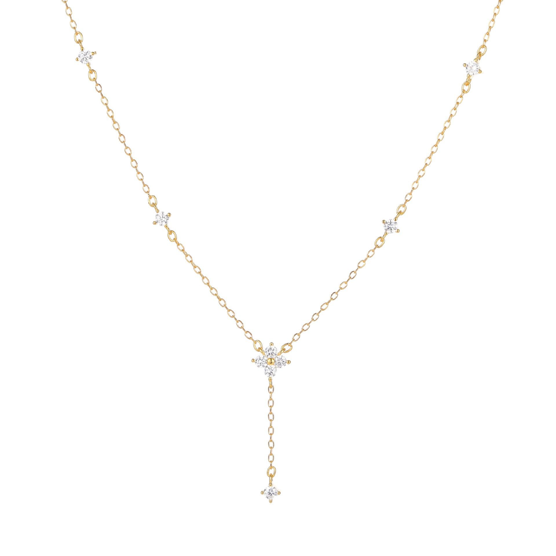 KorLuxé Gold Celeste Drop Necklace – Elegant Drop Pendant
