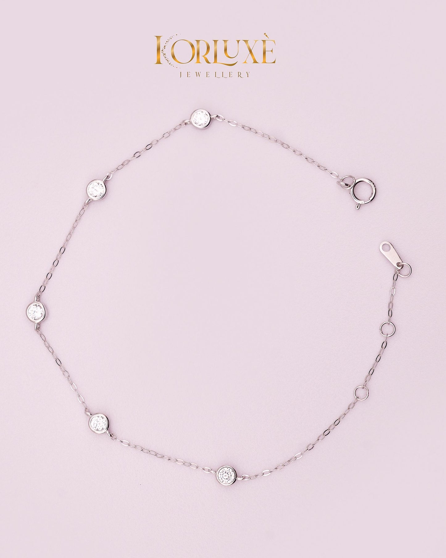 KorLuxé Crystal Station Bracelet – Elegant Crystal Chain