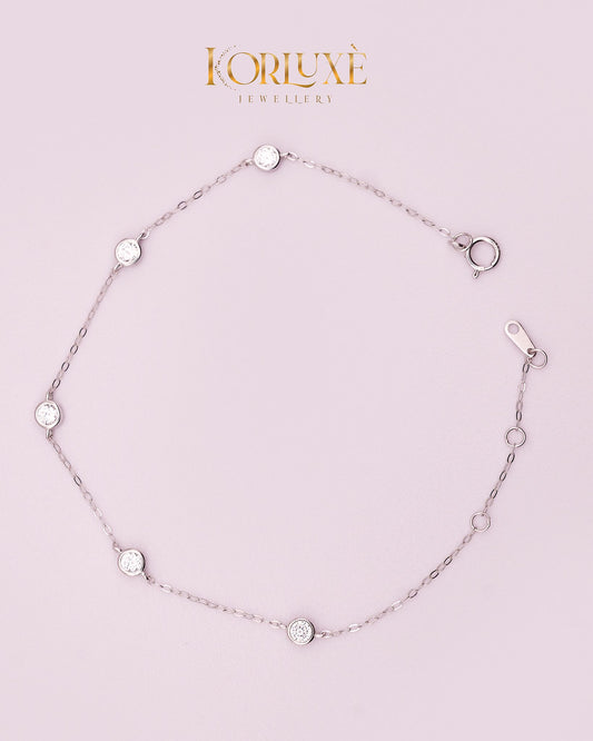 KorLuxé Crystal Station Bracelet – Elegant Crystal Chain