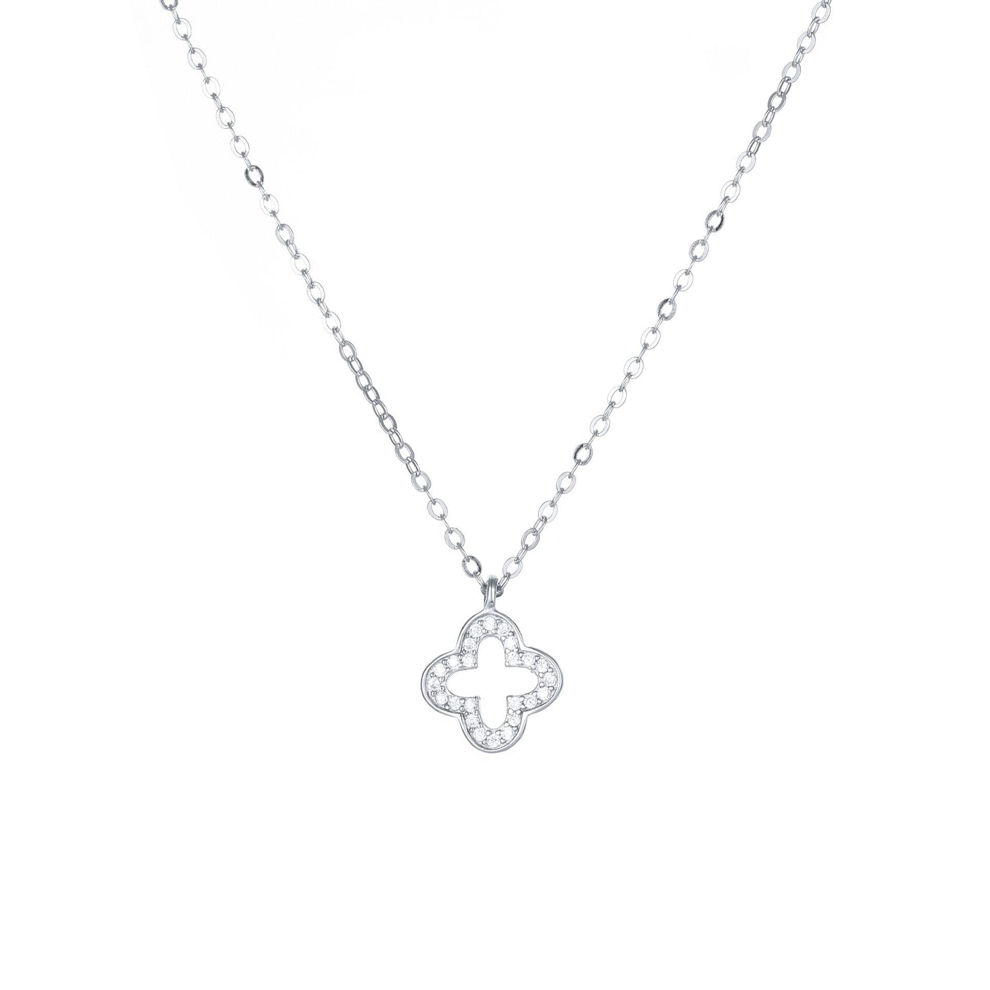 KorLuxé S925 Silver Clover Charm Necklace – Lucky Clover