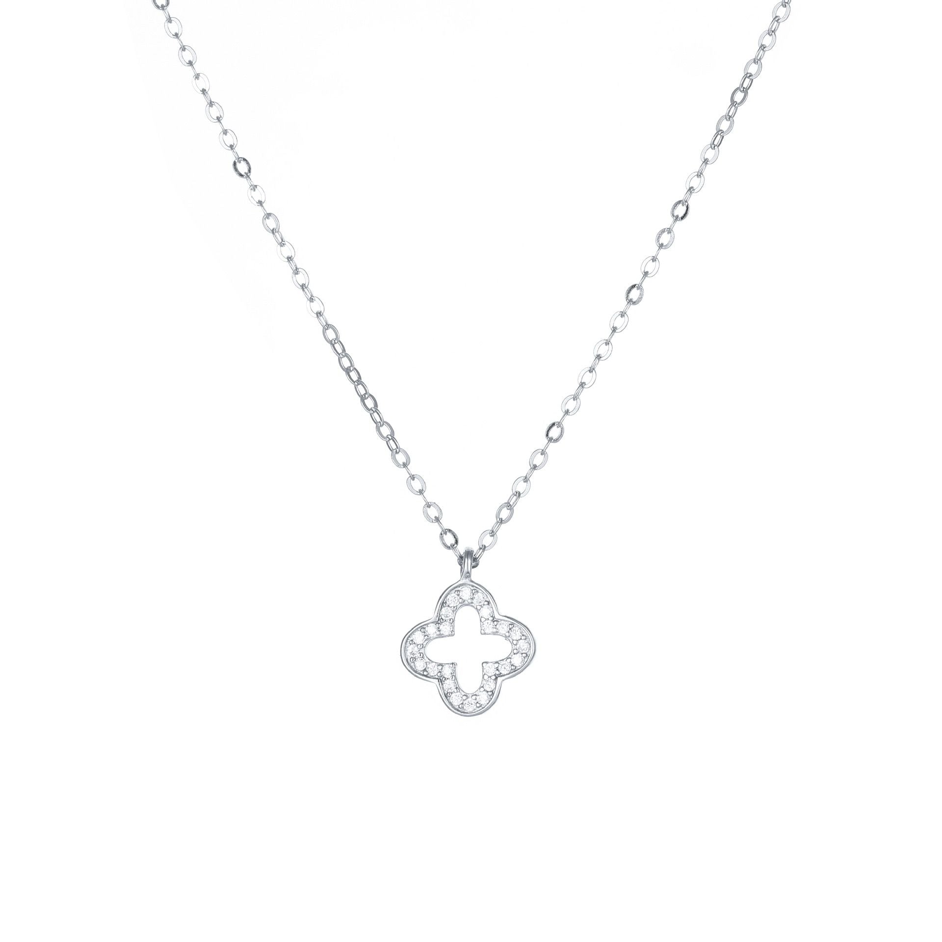 KorLuxé S925 Silver Clover Charm Necklace – Lucky Clover