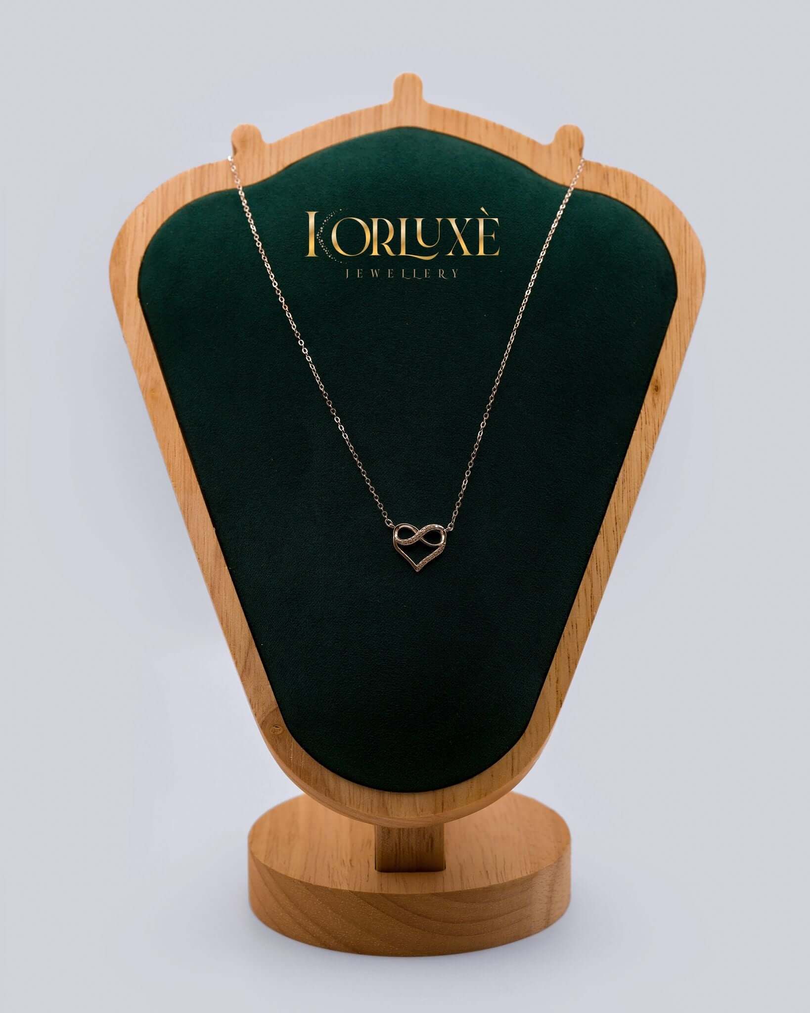 KorLuxé S925 Infinity Heart Necklace – Sterling Silver Love