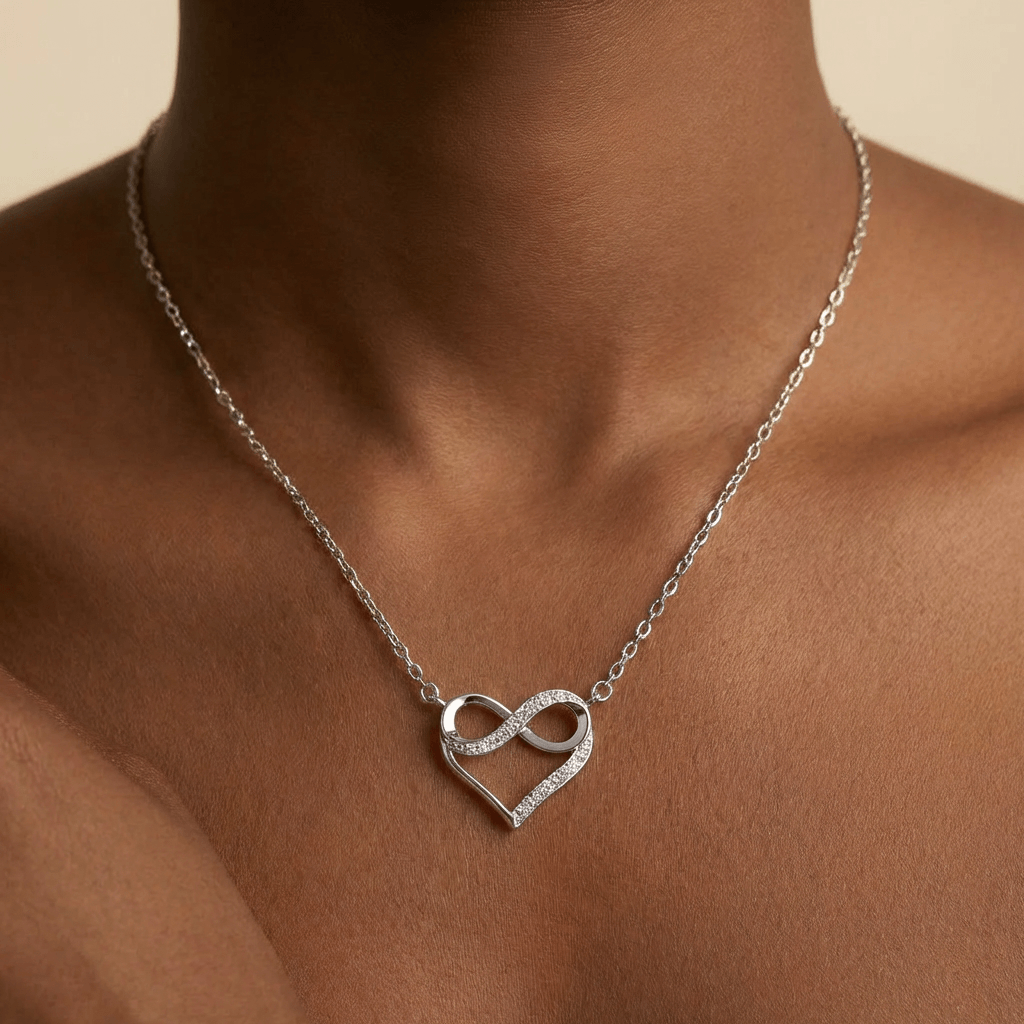 KorLuxé S925 Infinity Heart Necklace – Sterling Silver Love