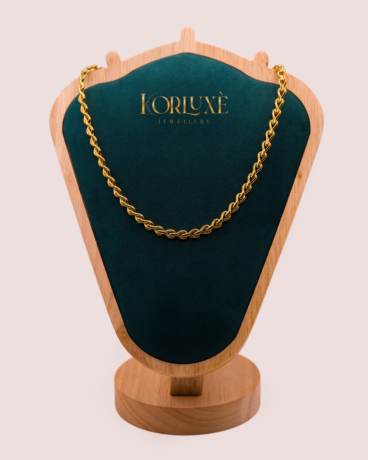 Gold Twist Chain Necklace – Stainless Steel Statement Chain