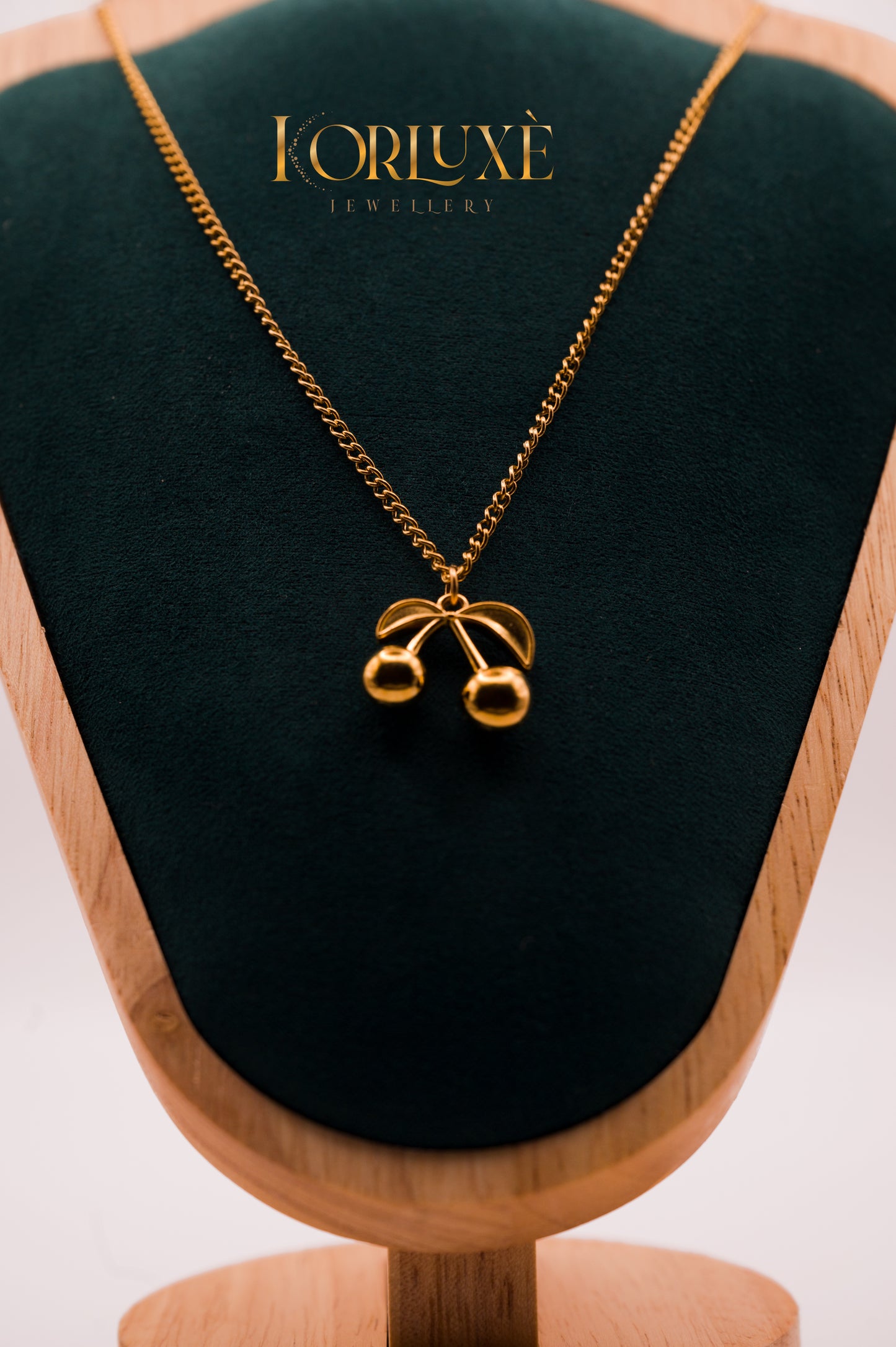 Cherry Pendant Necklace – Stainless Steel Minimalist Charm