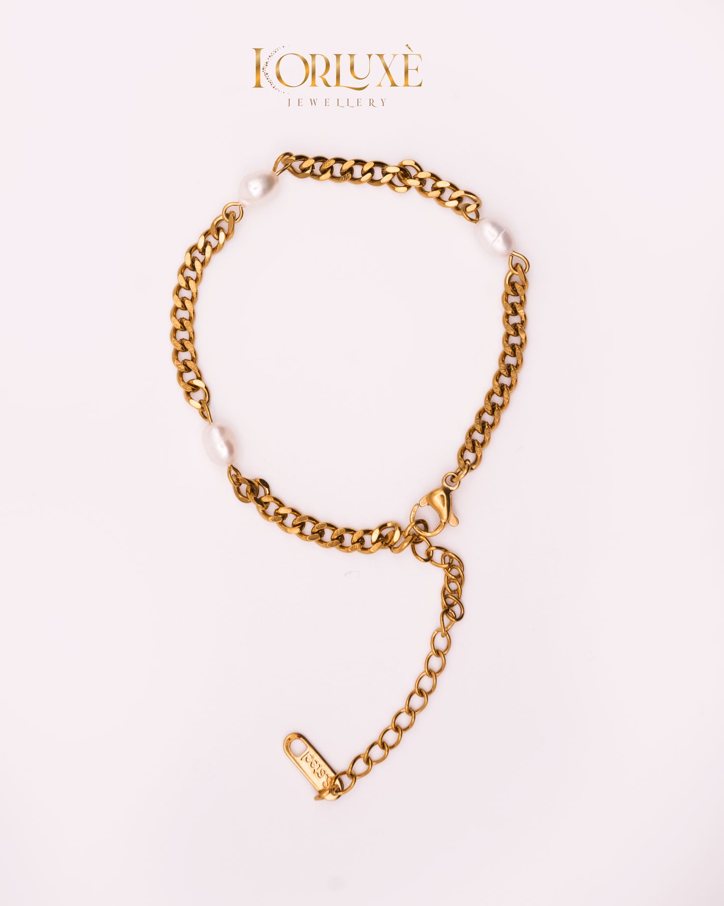 Pearl Link Gold Bracelet – Chunky Chain & Freshwater Pearl Detail