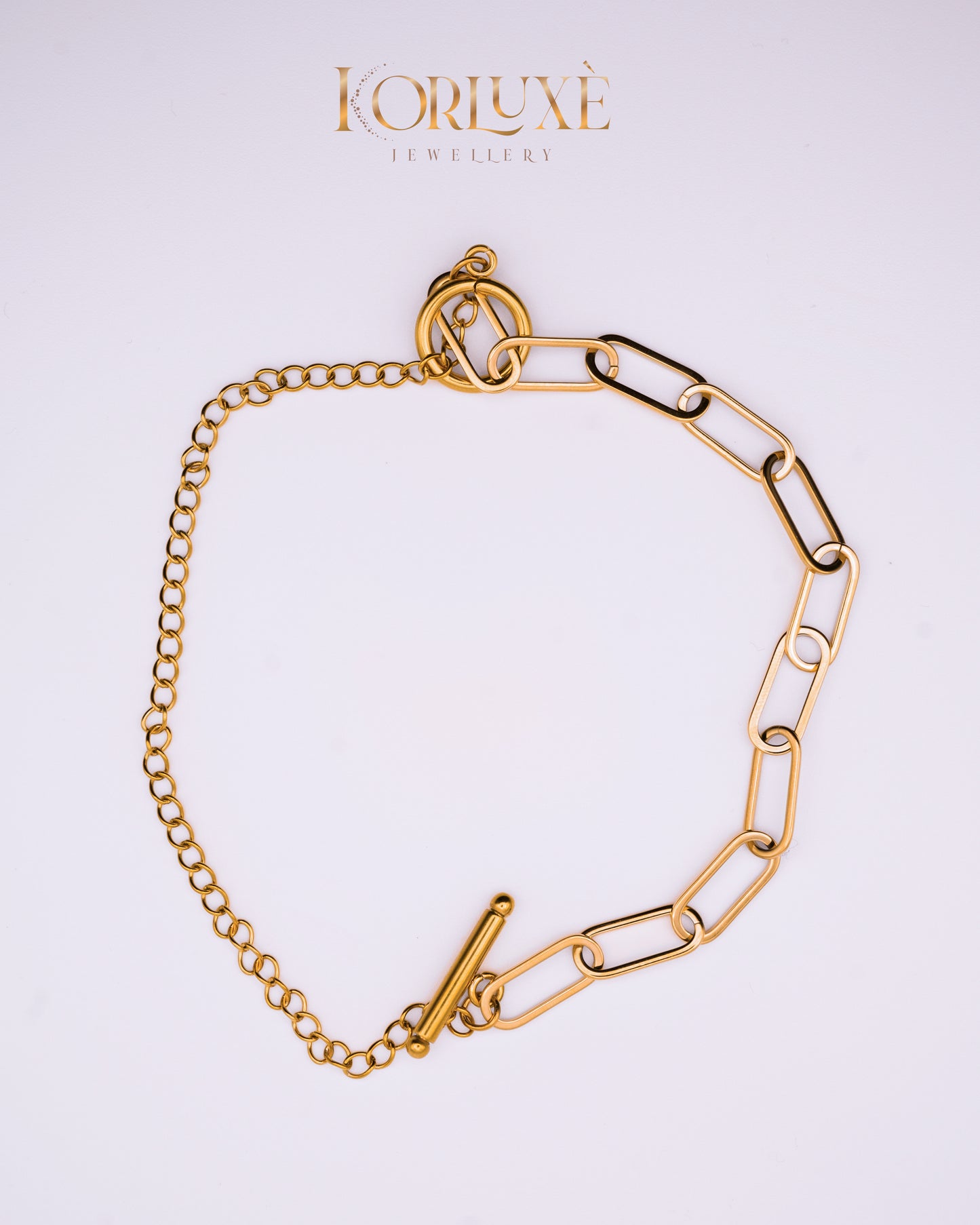 Paperclip Toggle Gold Bracelet – Minimalist Chunky Link Chain