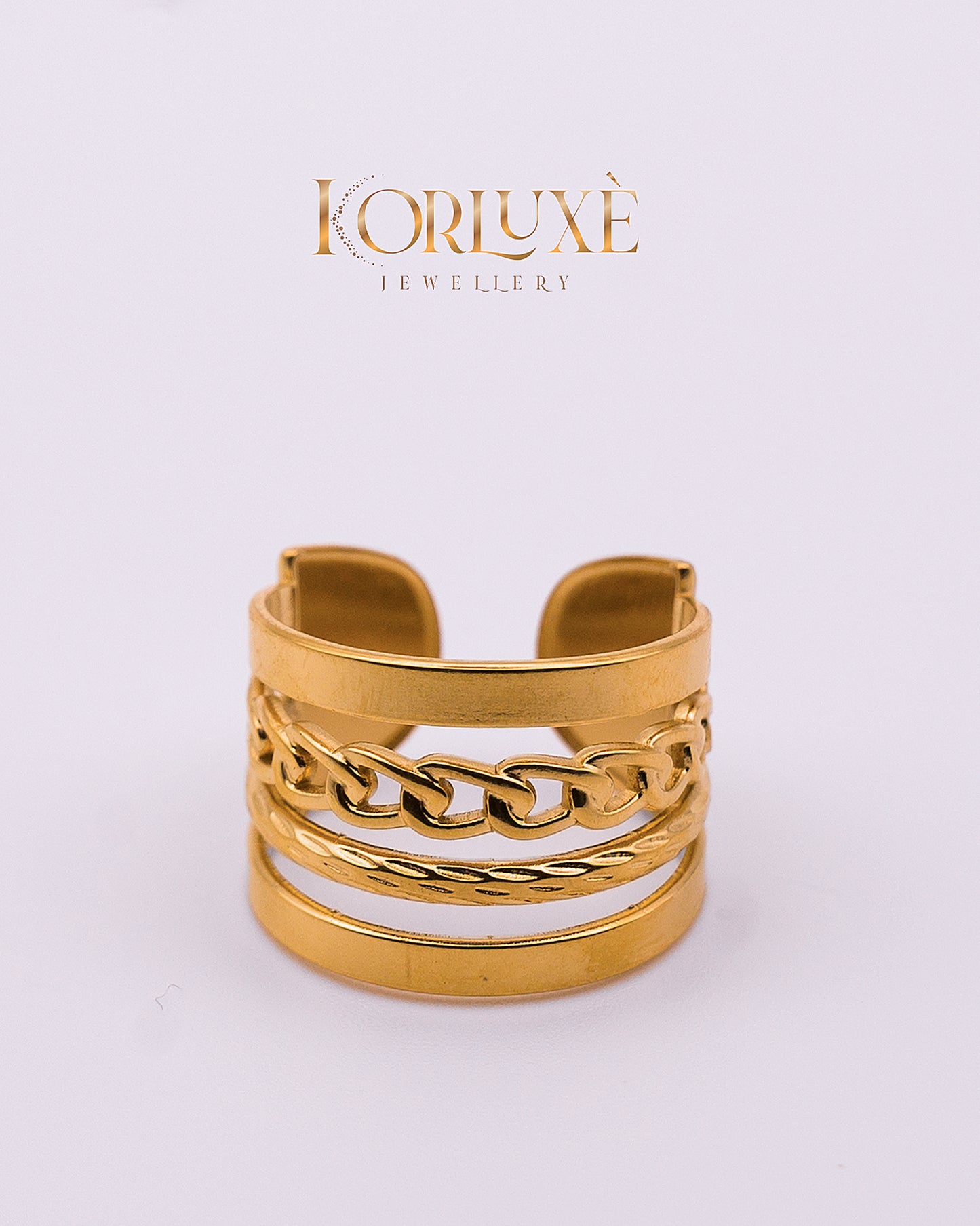 Gold Chain Stack Ring
