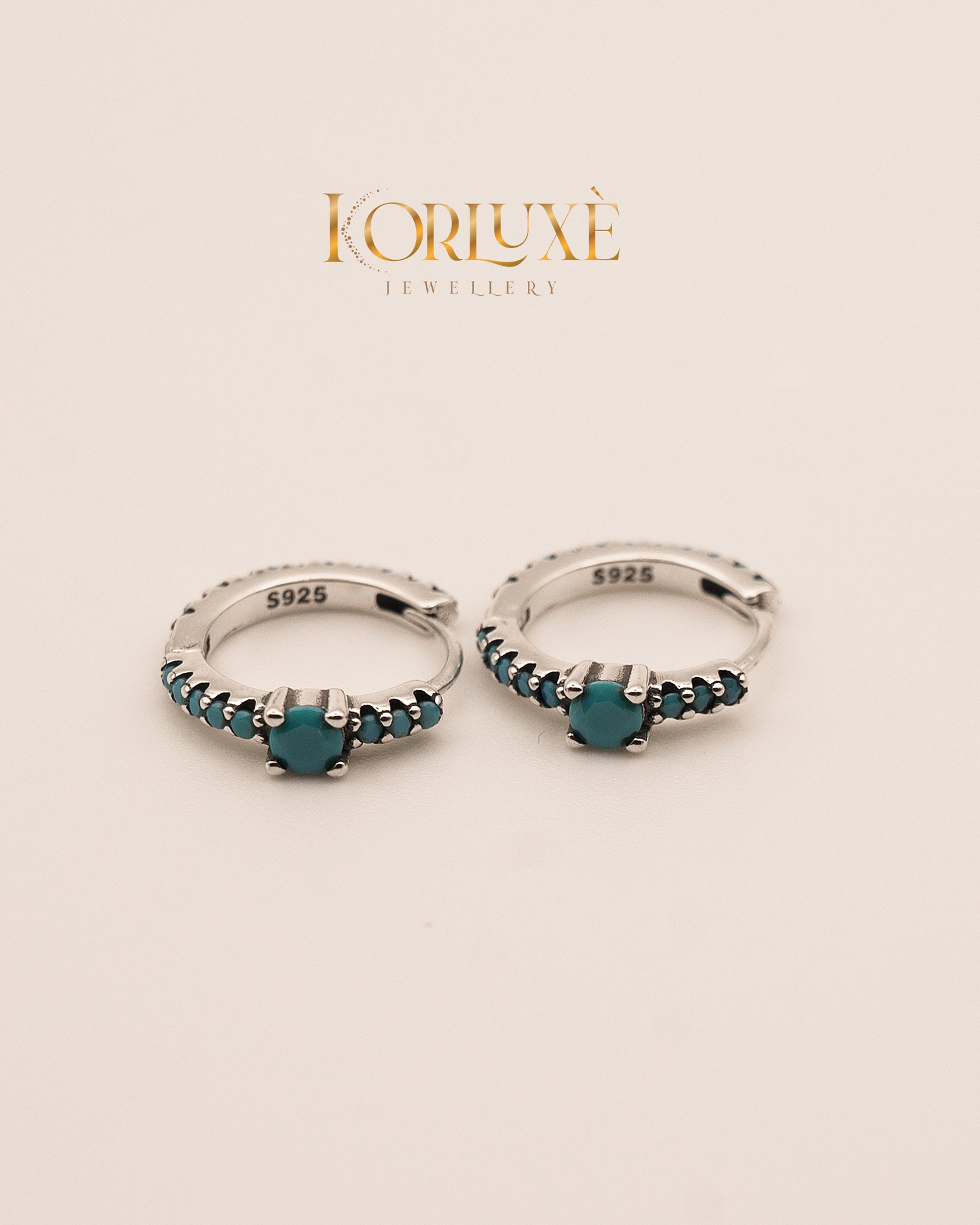KorLuxé S925 Ocean Dot Hoops – Minimal Sterling Silver Hoops