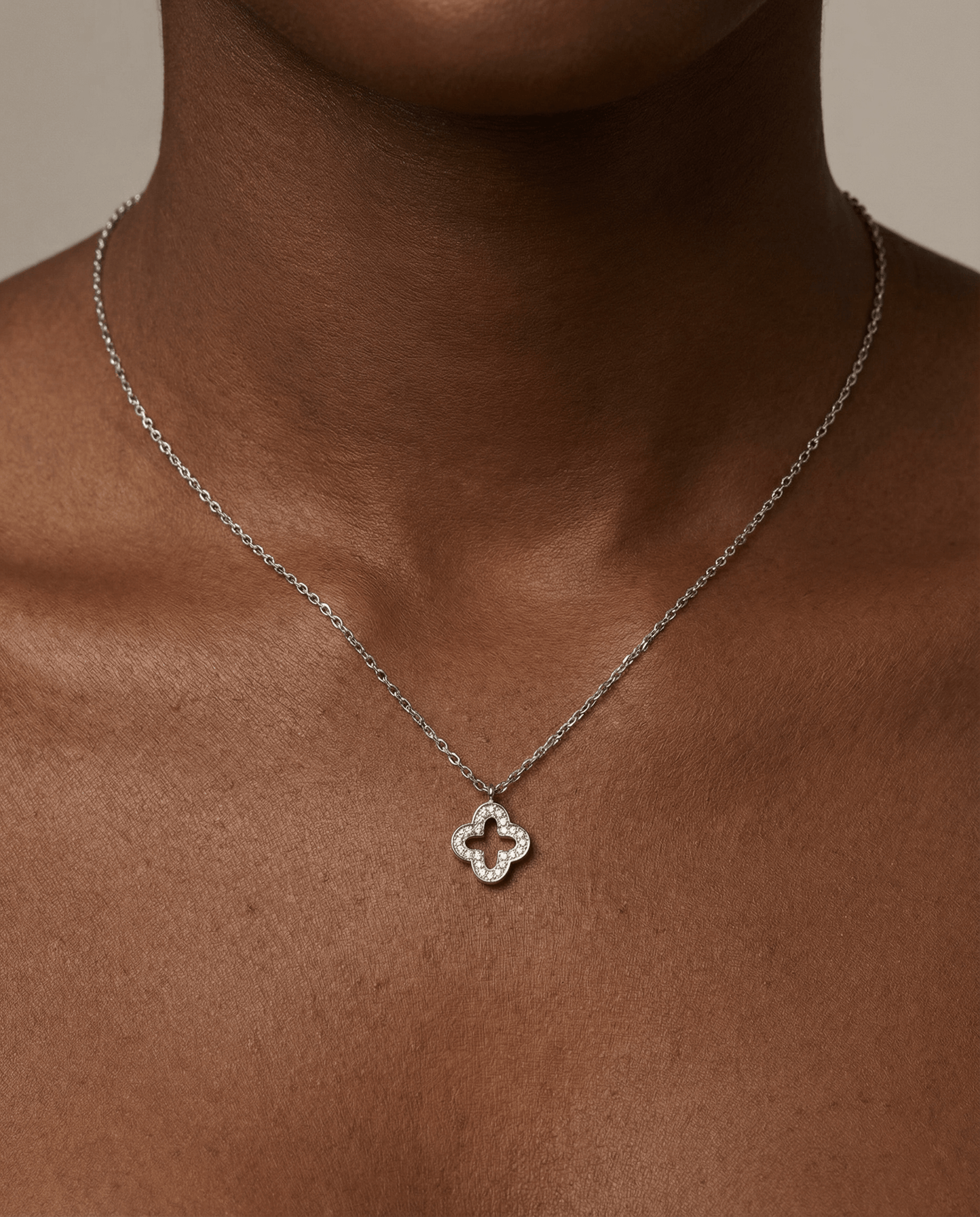 KorLuxé S925 Silver Clover Charm Necklace – Lucky Clover