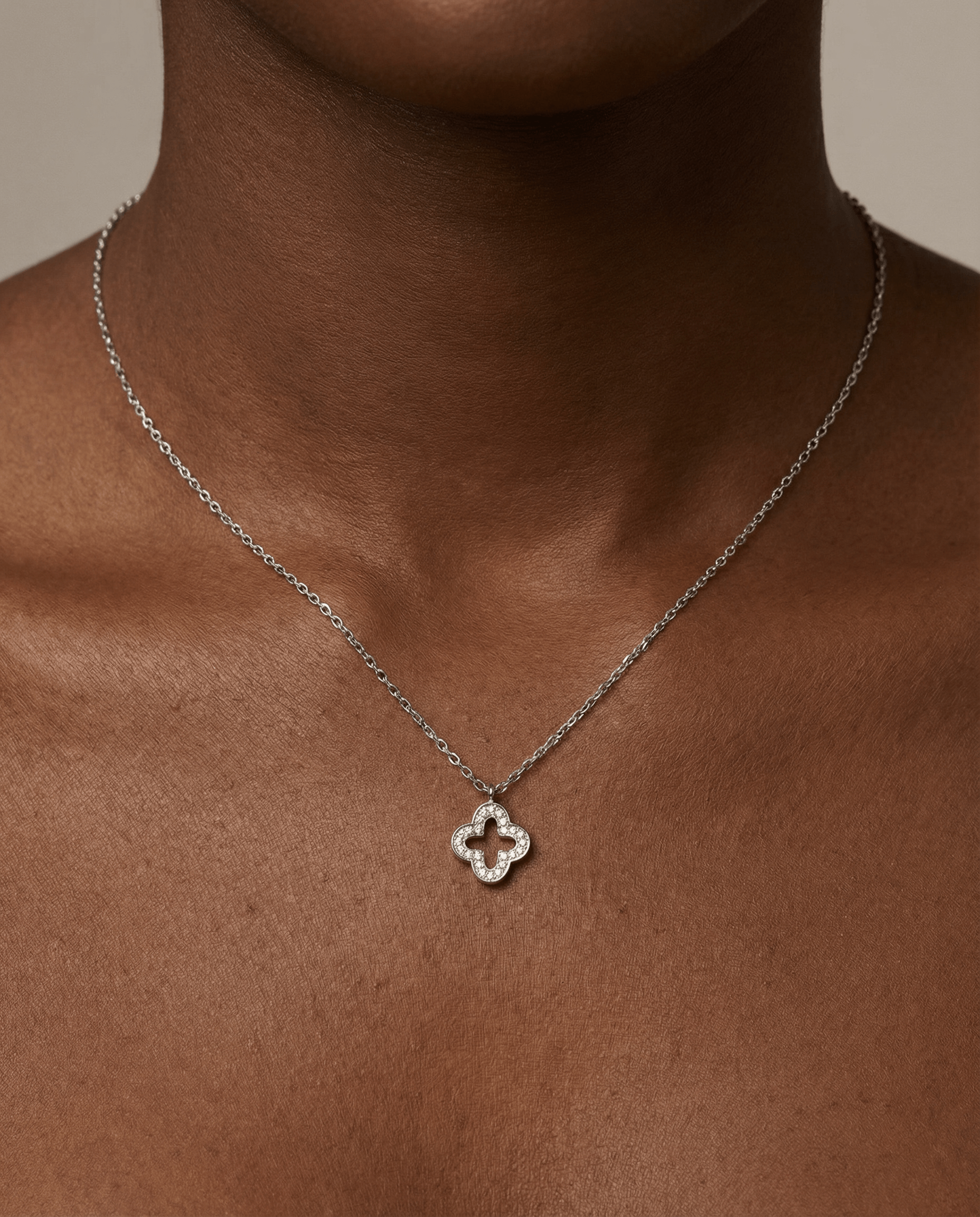 KorLuxé S925 Silver Clover Charm Necklace – Lucky Clover